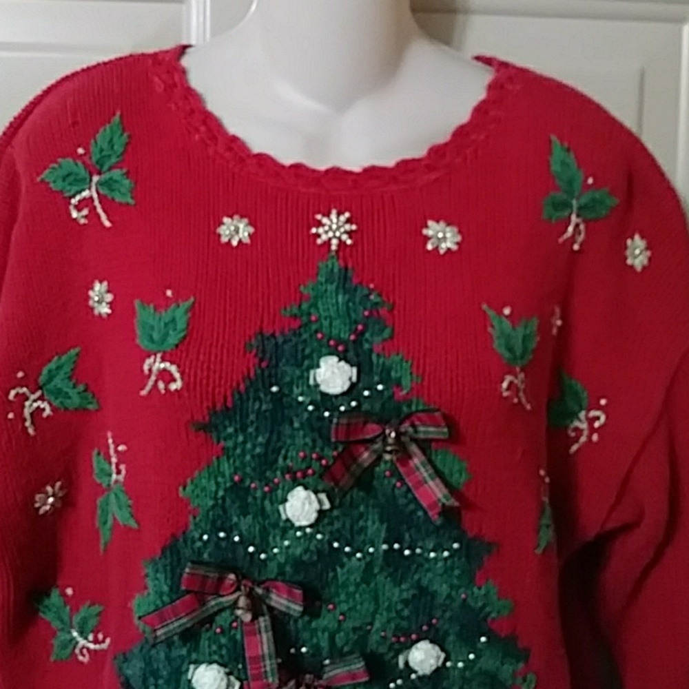 Christmas xmas tree holiday sweater medium - Picture 5 of 8